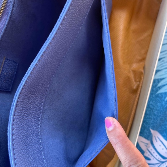 Authentic Louis Vuitton Blue Monogram Empreinte Leather St Germain PM - Picture 5 of 13